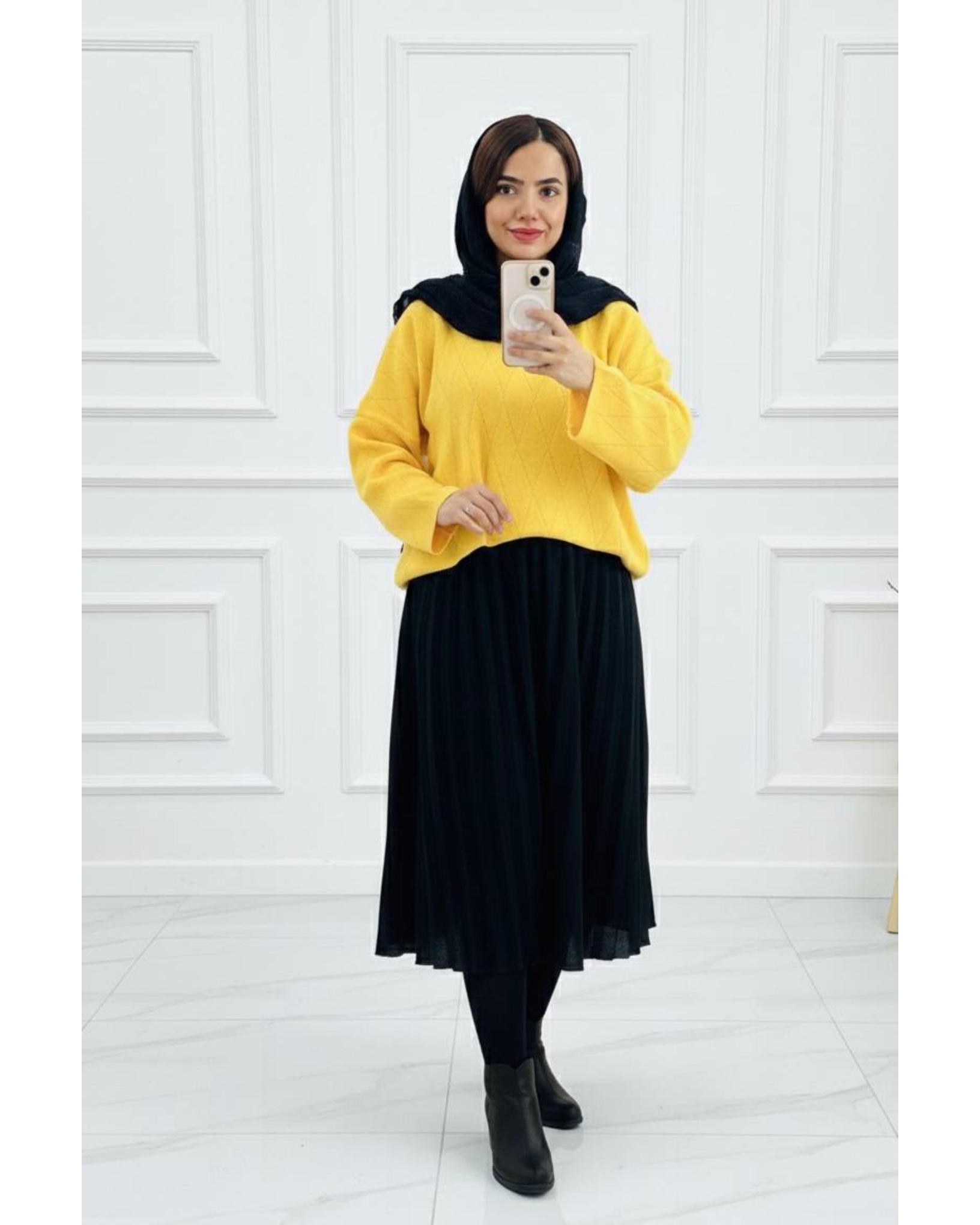 ست کراپ و دامن پلیسه بافت کد ۱۱۳