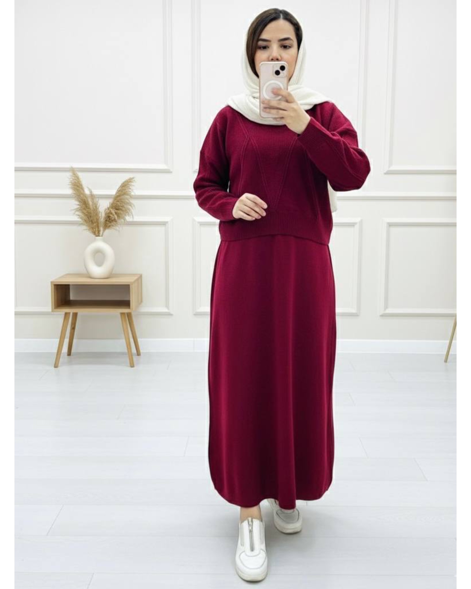 ست کراپ و دامن بافت کد ۱۱۷