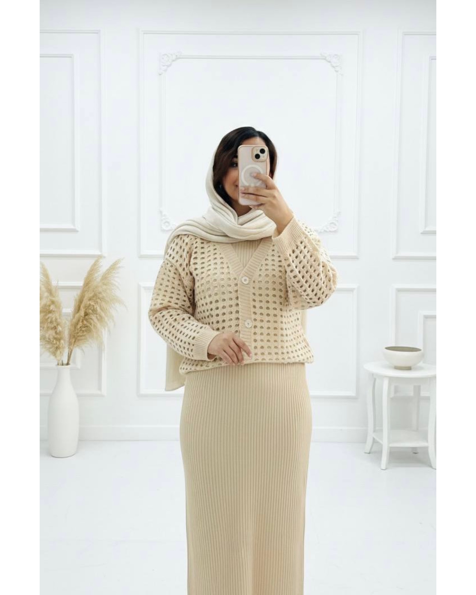 ست سارافن و کاردیگن بافت مدل توری کد ۱۱۵