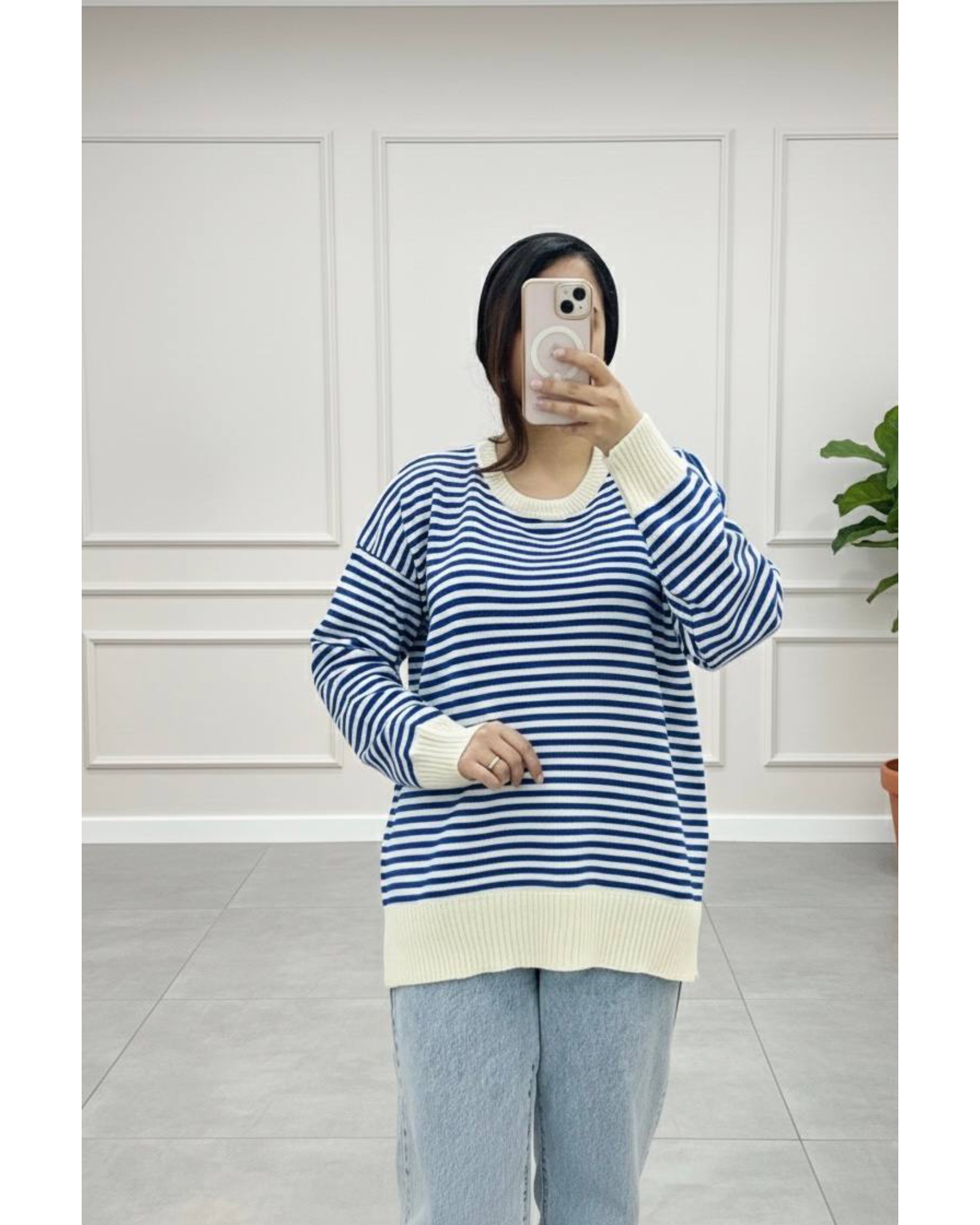 بلوز تک بافت مدل راه راه کد ۱۳۰