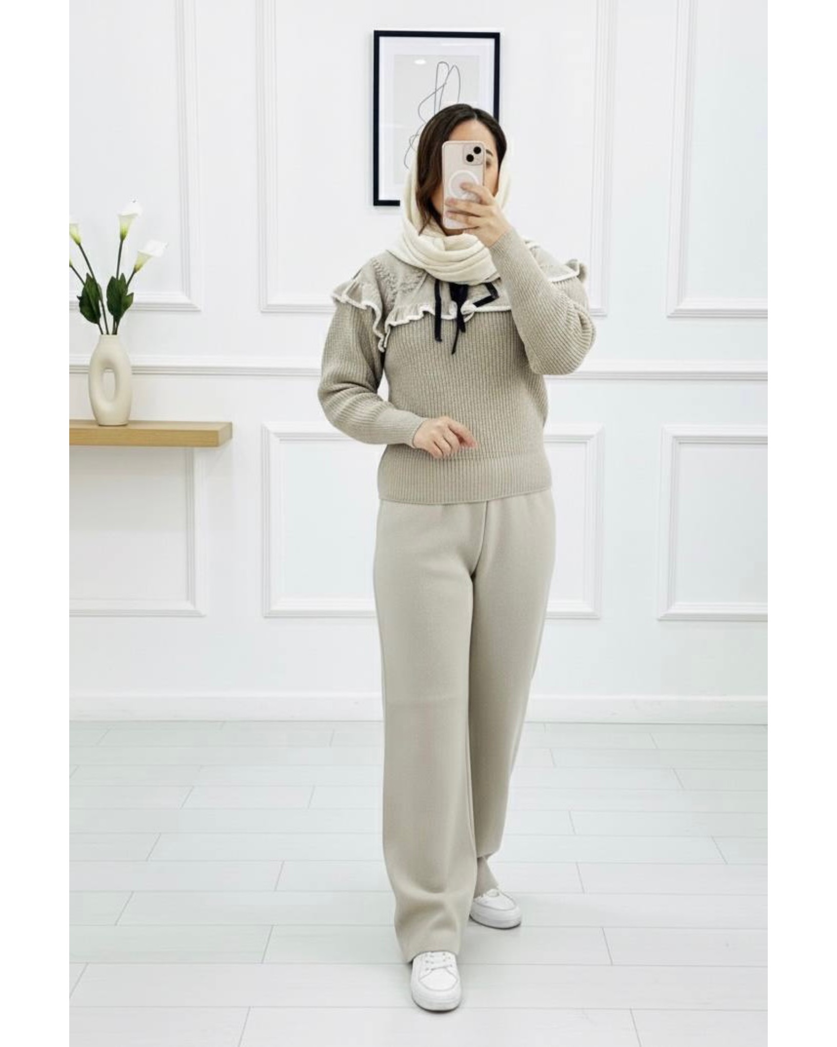 ست بلوز و شلوار بافت مدل عروسکی کد ۱۰۲